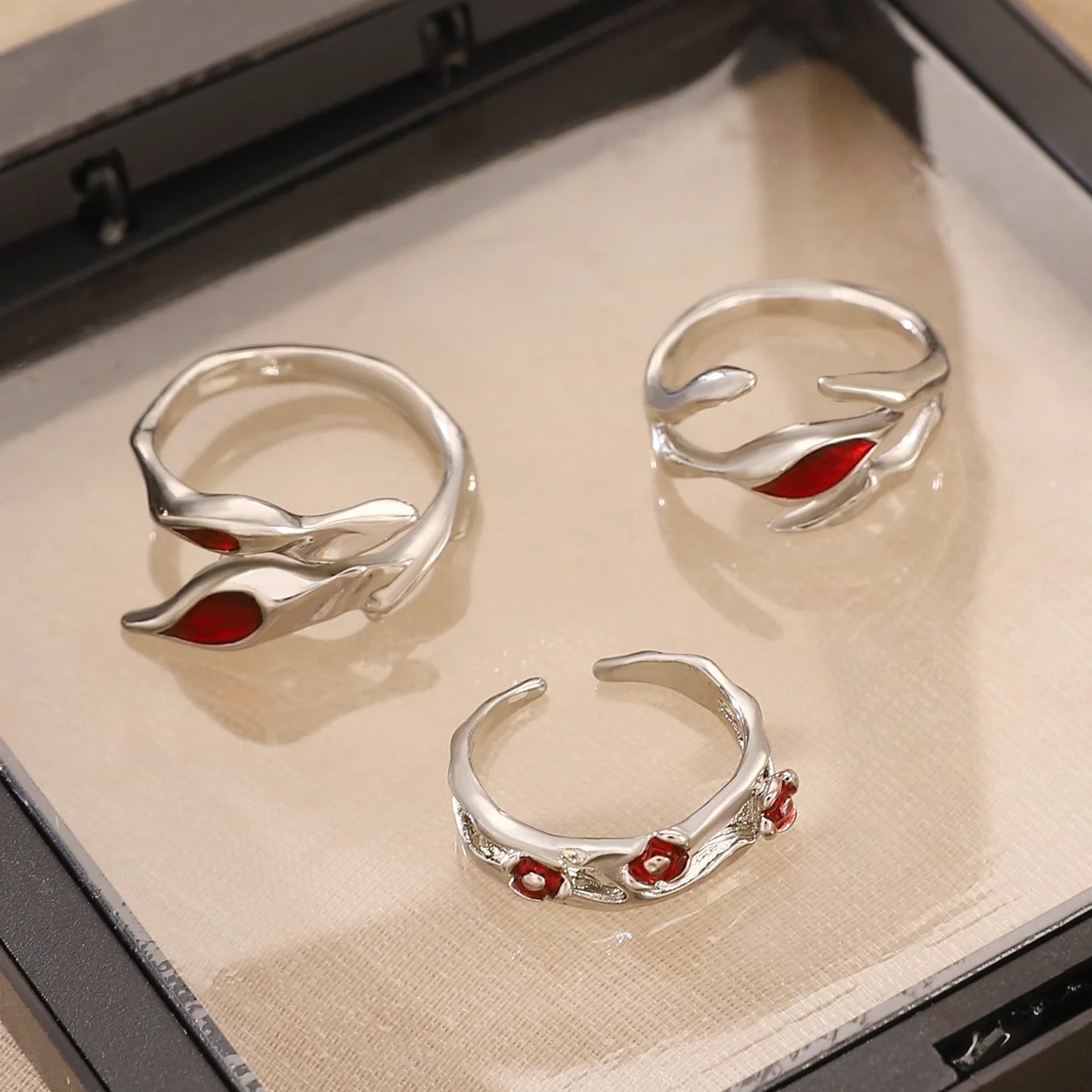 Gothic Red Crystal Ring