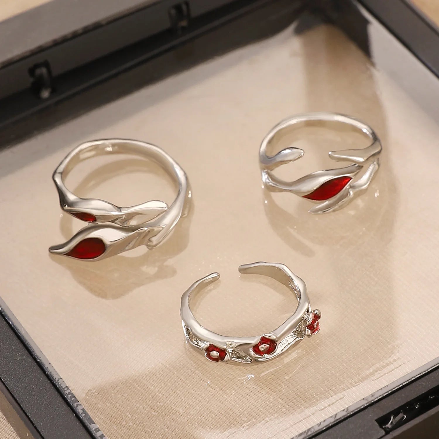 Gothic Red Crystal Ring