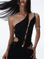 Irregular Y2K Diagonal Shoulder Tank Crop Top