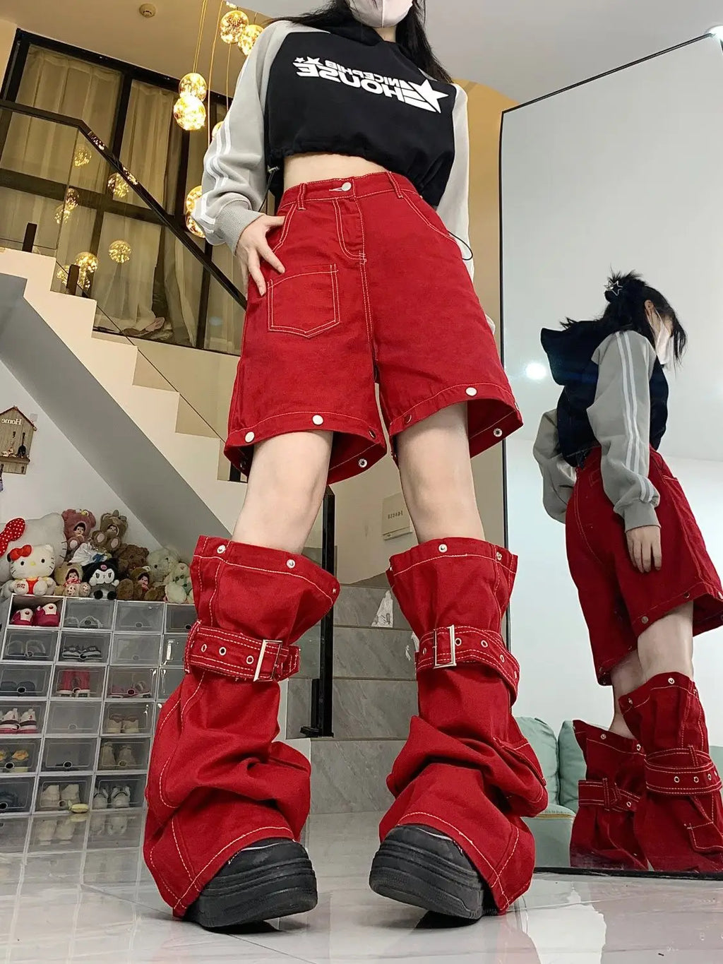 Retro Gothic Splicing Cargo Pant