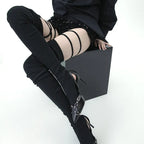 Gothic Tie Split Toe Knee Sock