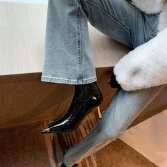 Star Style Gothic Metal Square Toe Ankle Boot