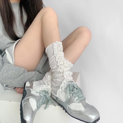 Gothic Cotton White Lace Ballet Sock