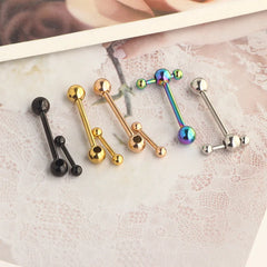 Hollow Ball Hammer Gold Color Tongue Ring