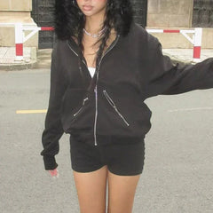 Gothic Fur Collar Zip Hoodie