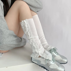 Gothic Cotton White Lace Ballet Sock
