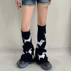 Gothic Dachshund Knit Calf Sock