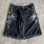 Cowboy Embroidered Loose Short