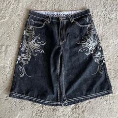 Cowboy Embroidered Loose Short