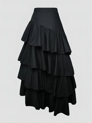 Layered Ruffle Maxi Cake Skirt