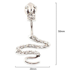 Skull Snake Dangle Gothic Belly Ring