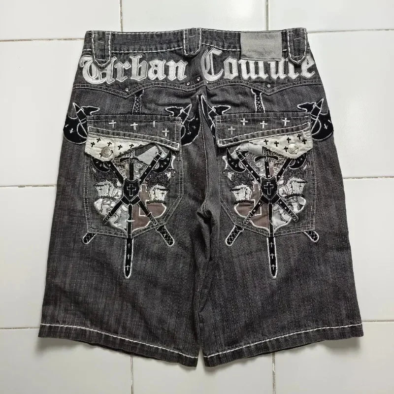Loose Fit Vintage Letter Shorts Main image