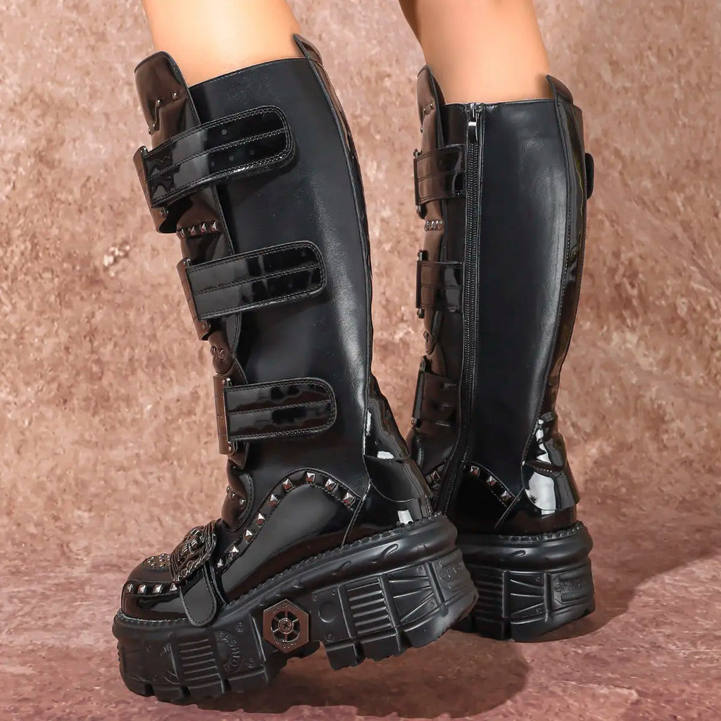 Premium Metal Dark Punk Gothic Chelsea Boot