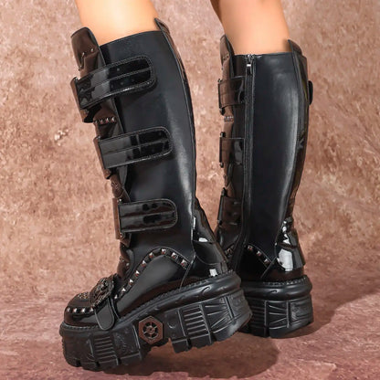 Premium Metal Dark Punk Gothic Chelsea Boot