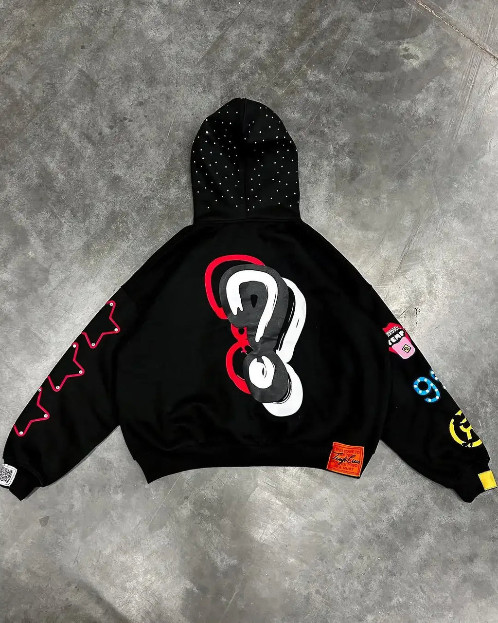 Gothic Star Alphabet Zip Hoodie