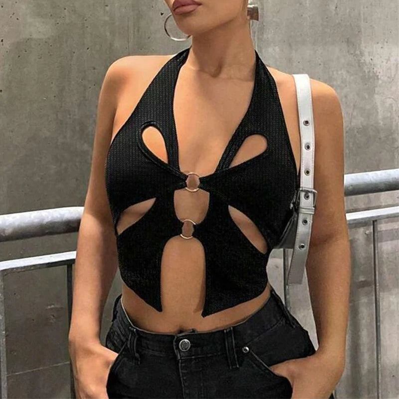 Y2K Round Camisole Grunge Crop Top Main image