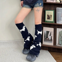 Gothic Dachshund Knit Calf Sock