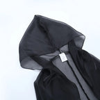 Hooded Long Sleeve Mesh Top