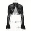 Lace Trim Mesh Top