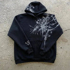 Gothic Pattern Print Casual Hoodie