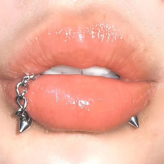 Chain Dual Ball Titanium Lip Stud