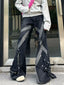 Zipper Splicing Gothic Flared Pant