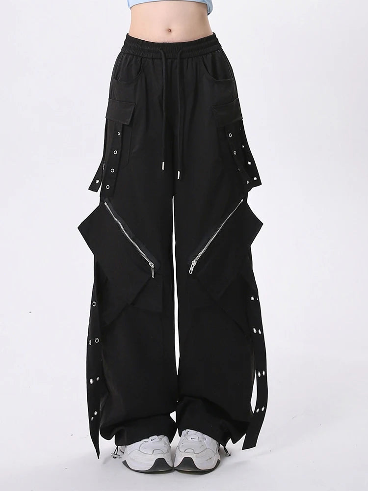 Black Gothic Baggy Cargo Pant Main image