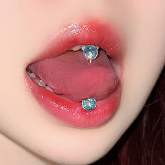 Acrylic Imitation Opal Sequins Flash Tongue Ring
