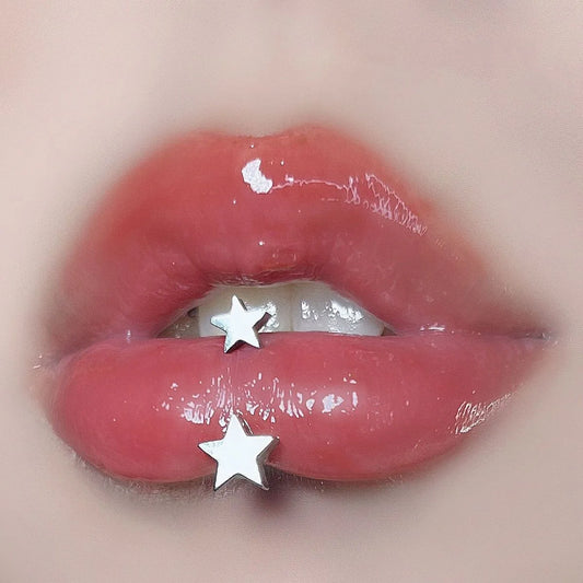Star U-Shaped Vertical Lip Stud