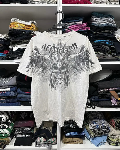 Pattern Print Loose Cotton T-shirt