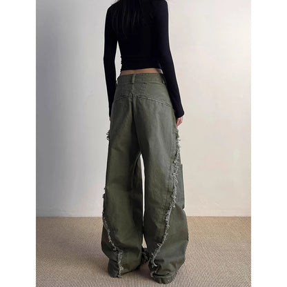 Gothic Green Baggy Denim Pant