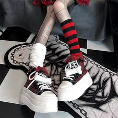 Gothic Mesh Leather Chunky Sneaker