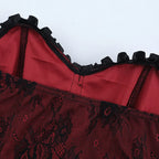 Lace Trim Backless Corset