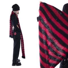Striped Jacquard Knitted Harajuku Punk Gothic Warm Scarf