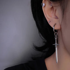 Gothic Vintage Sword Cross Dagger Earring