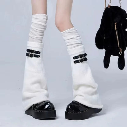 Gothic Over Knee Leather Buckle Sock