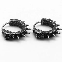 Gothic Black Skull Awl Rock Statement Earring