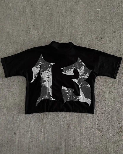 Retro Nightmare Graphic Cotton T-shirt