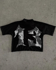 Retro Nightmare Graphic Cotton T-shirt