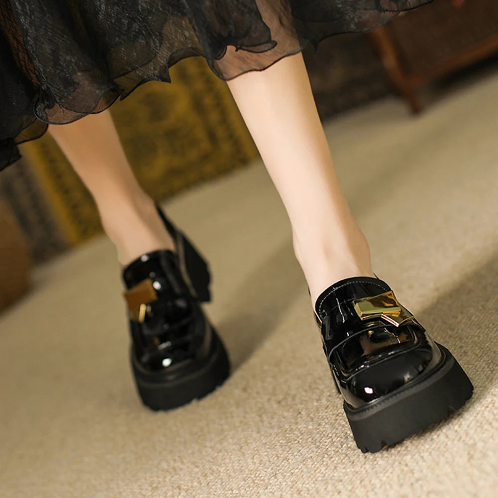 Leather Vintage Platform Loafer Sneaker