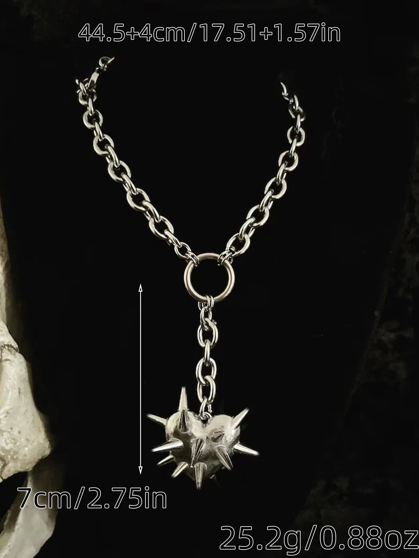 Vintage Heart Thorns Spike Chain Drop Earring