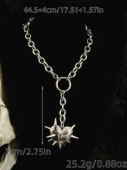 Vintage Heart Thorns Spike Chain Drop Earring