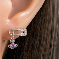 Silver Saturn 316L Stainless Steel Stud Earring