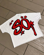 Retro Graphic Oversized Cotton T-shirt