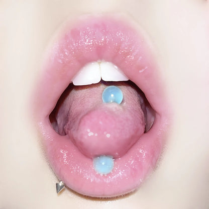 Mint Green Acrylic 6mm Ball Tongue Ring