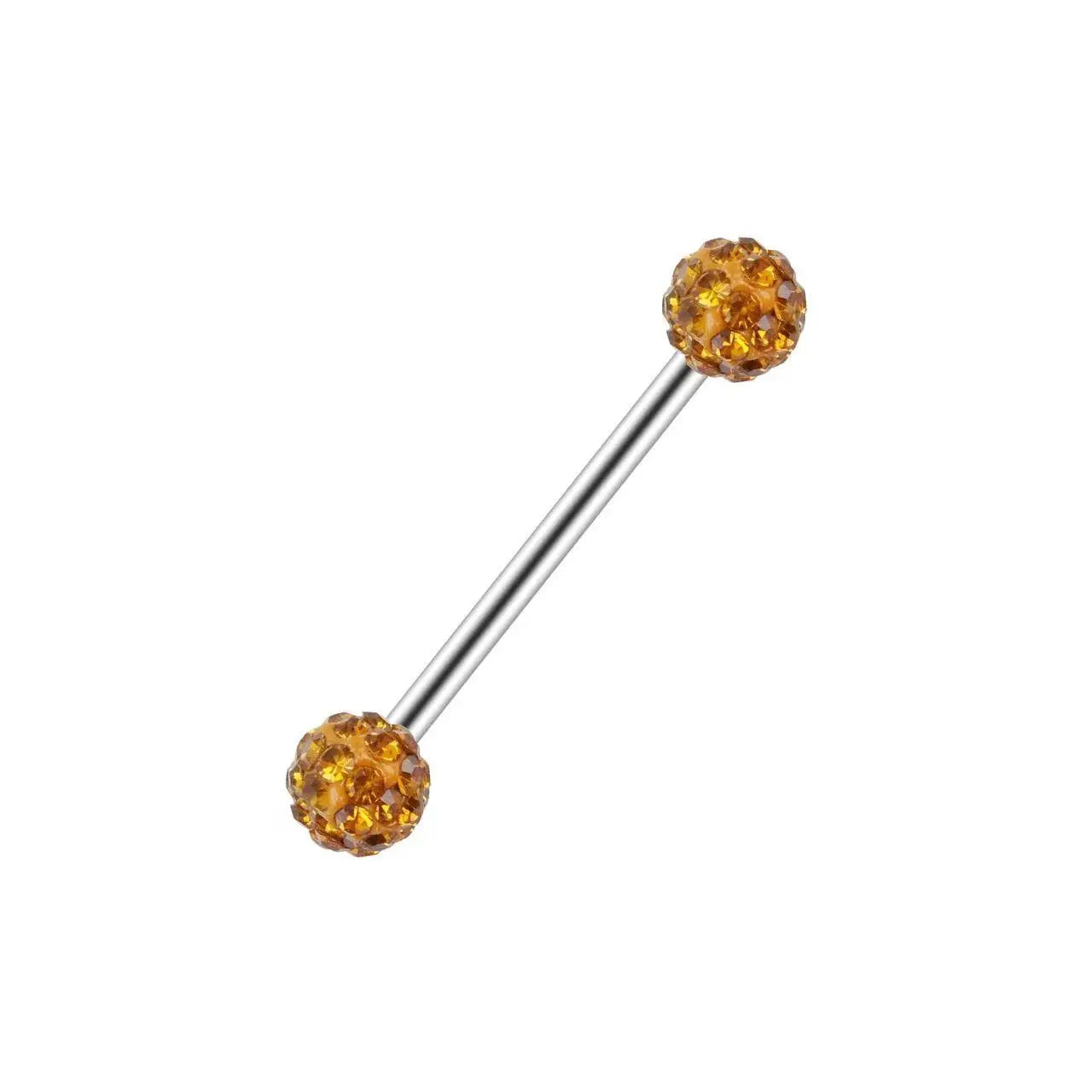 16mm Stainless Steel Shiny Rhinestone Tongue Ring