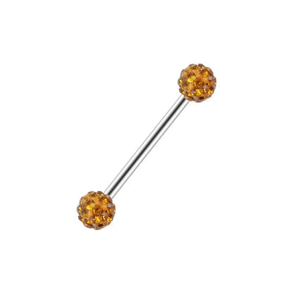 16mm Stainless Steel Shiny Rhinestone Tongue Ring
