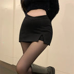 Faux Leather Pleated Club Skirt