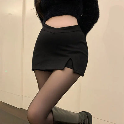 Faux Leather Pleated Club Skirt
