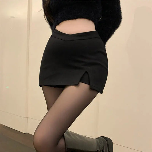 Faux Leather Pleated Club Skirt